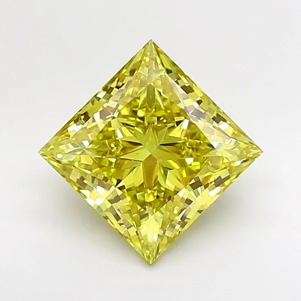 3.08ct PRINCESS Fancy Intense Yellow VS1 Coloured Lab diamond