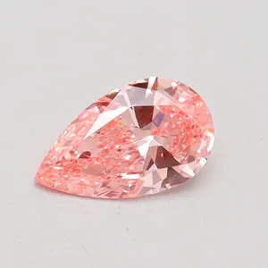 0.45ct PEAR Fancy Vivid Pink VS2 Coloured Lab diamond