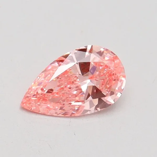 0.45ct PEAR Fancy Vivid Pink VS2 Coloured Lab diamond