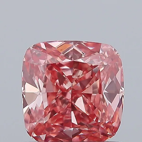 1.15ct CUSHION Fancy Vivid Pink VS1 Coloured Lab diamond