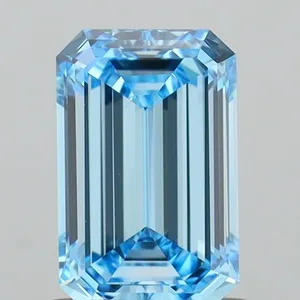 1ct EMERALD Fancy Vivid Blue VS1 Coloured Lab diamond