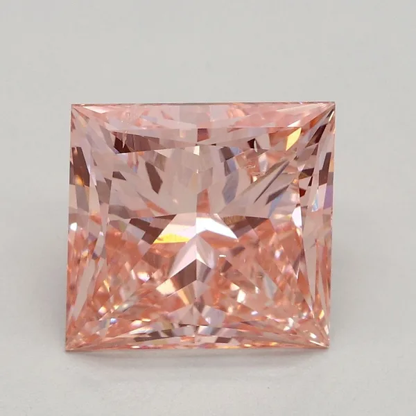 2.97ct PRINCESS Fancy Intense Pink SI1 Coloured Lab diamond