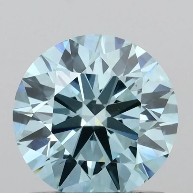0.91ct ROUND Fancy Vivid Blue VS1 Coloured Lab diamond