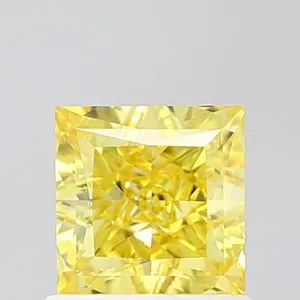 1.1ct PRINCESS Fancy Vivid Yellow VS1 Coloured Lab diamond
