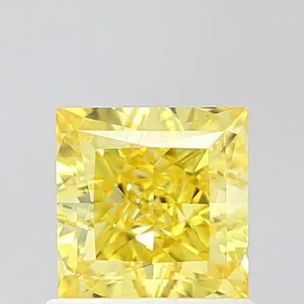 1.1ct PRINCESS Fancy Vivid Yellow VS1 Coloured Lab diamond
