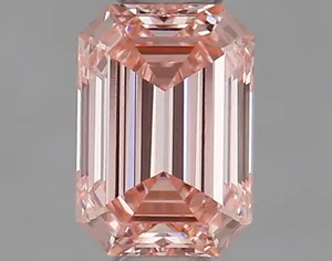 0.34ct EMERALD Fancy Intense Pink VS1 Coloured Lab diamond