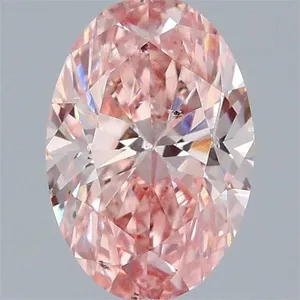 1.12ct OVAL Fancy Vivid Pink SI1 Coloured Lab diamond