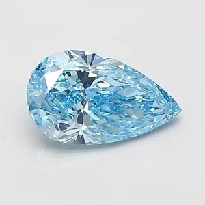 0.88ct PEAR Fancy Vivid Blue VS1 Coloured Lab diamond
