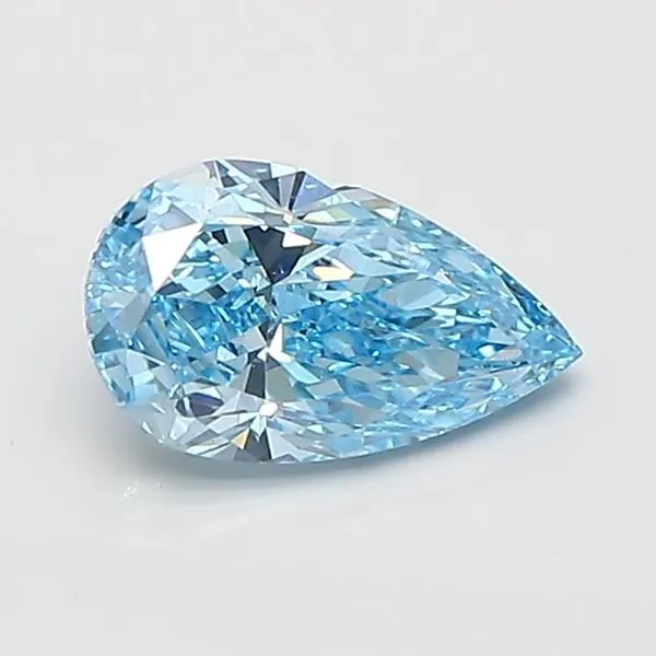 0.88ct PEAR Fancy Vivid Blue VS1 Coloured Lab diamond
