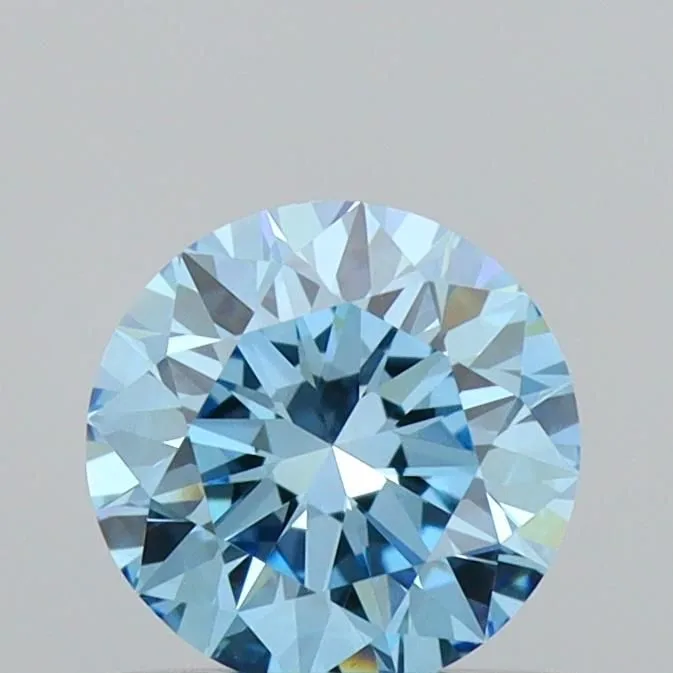 0.63ct ROUND Fancy Intense Blue VVS2 Coloured Lab diamond