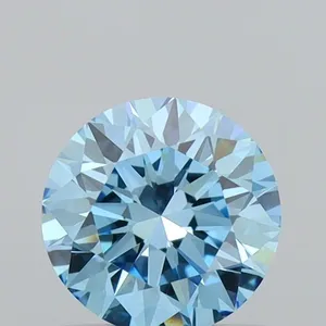 0.63ct ROUND Fancy Intense Blue VVS2 Coloured Lab diamond