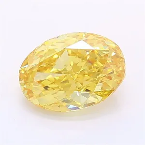 1.06ct OVAL Fancy Vivid Yellow VS1 Coloured Lab diamond