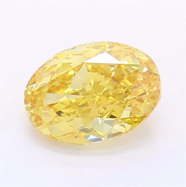1.06ct OVAL Fancy Vivid Yellow VS1 Coloured Lab diamond