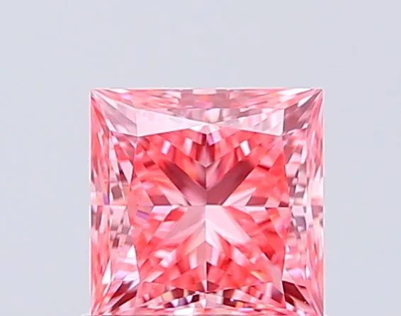 1.03ct PRINCESS Fancy Vivid Pink VVS2 Coloured Lab diamond