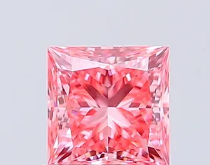 1.03ct PRINCESS Fancy Vivid Pink VVS2 Coloured Lab diamond
