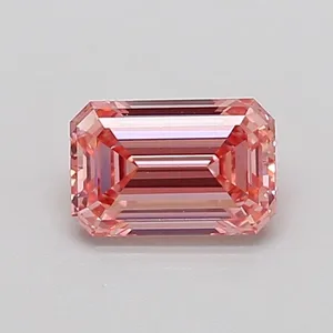 1.02ct EMERALD Fancy Intense Pink VS2 Coloured Lab diamond
