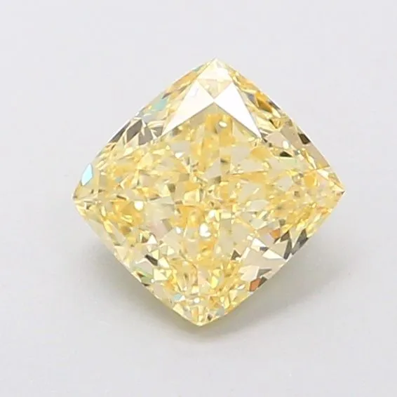 0.90ct CUSHION Fancy Intense Yellow SI1 Coloured Lab diamond