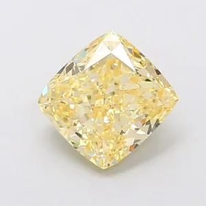 0.9ct CUSHION Fancy Intense Yellow SI1 Coloured Lab diamond