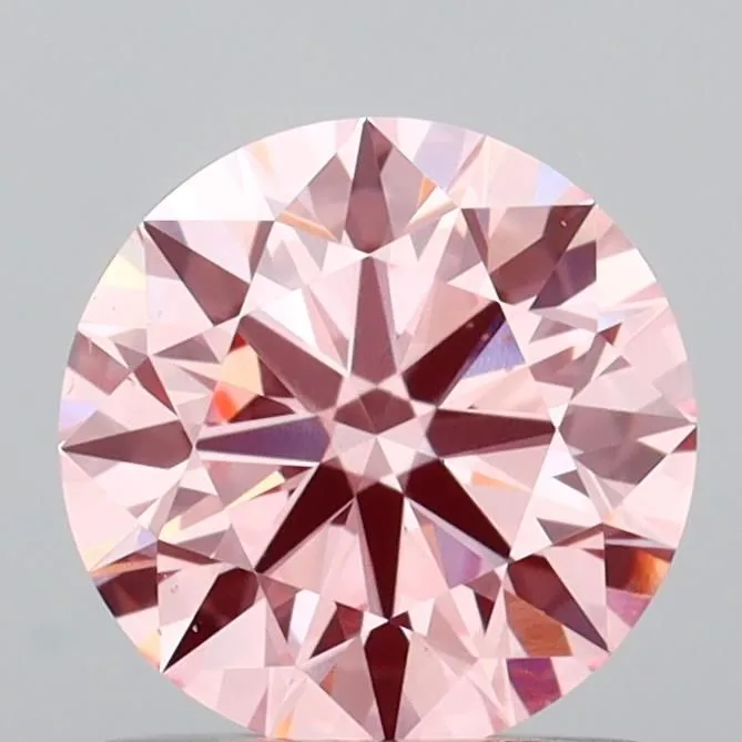 0.98ct ROUND Fancy Vivid Pink VVS2 Coloured Lab diamond