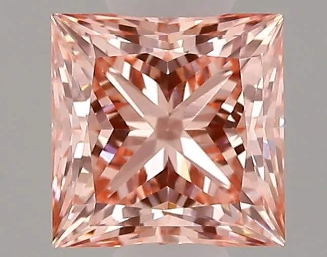 1.09ct PRINCESS Fancy Vivid Pink VVS2 Coloured Lab diamond