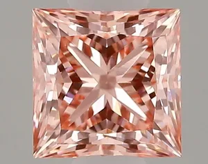 1.09ct PRINCESS Fancy Vivid Pink VVS2 Coloured Lab diamond