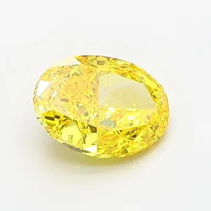 1.03ct OVAL Fancy Vivid Yellow VVS2 Coloured Lab diamond