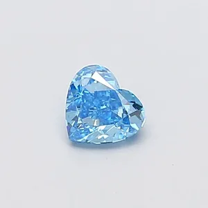 0.56ct HEART Fancy Vivid Blue VS1 Coloured Lab diamond