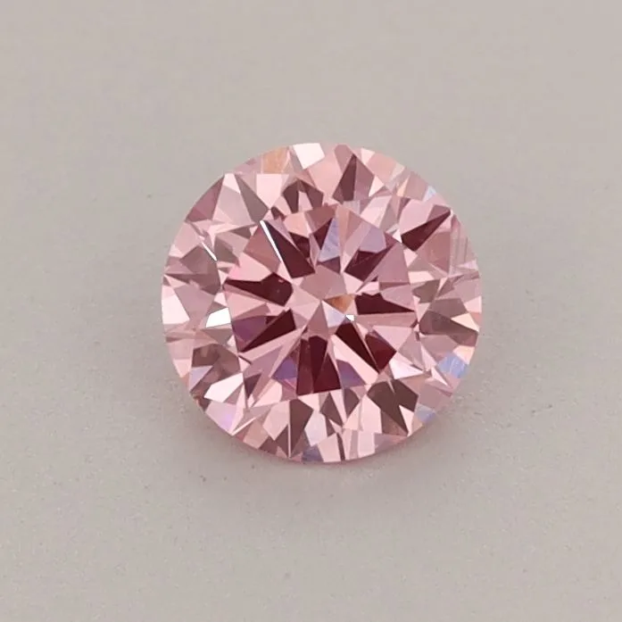 0.45ct ROUND Fancy Vivid Pink VVS2 Coloured Lab diamond