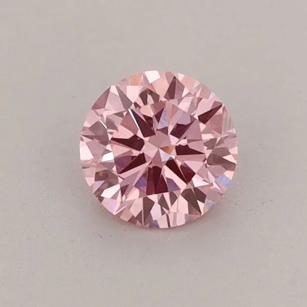 0.45ct ROUND Fancy Vivid Pink VVS2 Coloured Lab diamond