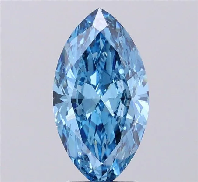 2.51ct MARQUISE Fancy Vivid Blue VVS2 Coloured Lab diamond
