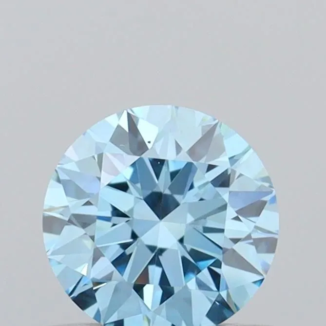 0.52ct ROUND Fancy Vivid Blue VVS1 Coloured Lab diamond