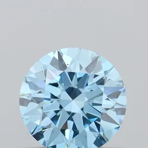 0.52ct ROUND Fancy Vivid Blue VVS1 Coloured Lab diamond