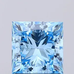 1.2ct PRINCESS Fancy Vivid Blue VS1 Coloured Lab diamond