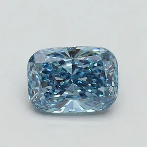 1ct CUSHION Fancy Vivid Blue VS1 Coloured Lab diamond