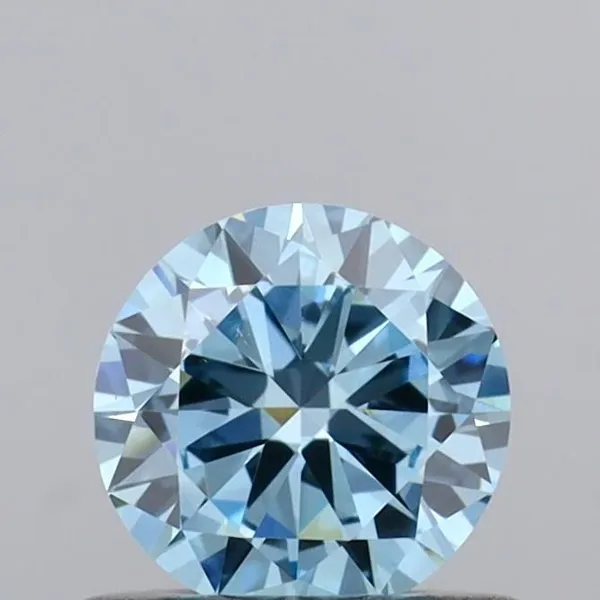 0.5ct ROUND Fancy Vivid Blue VS1 Coloured Lab diamond