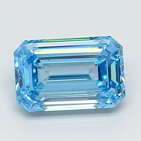1.87ct EMERALD Fancy Vivid Blue VS1 Coloured Lab diamond