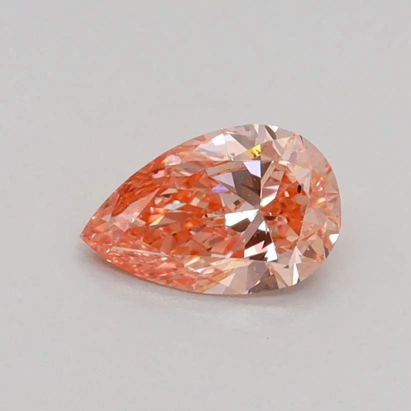 0.54ct PEAR Fancy Intense Pink SI1 Coloured Lab diamond