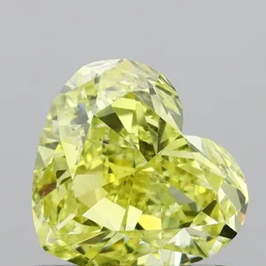 1.06ct HEART Fancy Intense Yellow VVS2 Coloured Lab diamond