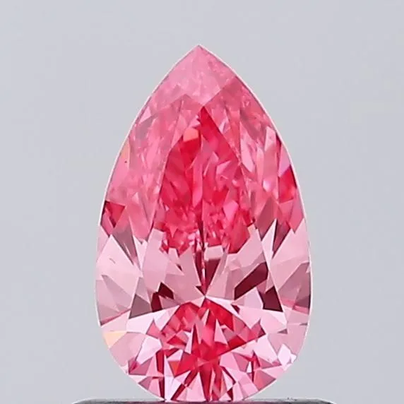 0.66ct PEAR Fancy Vivid Pink VS1 Coloured Lab diamond
