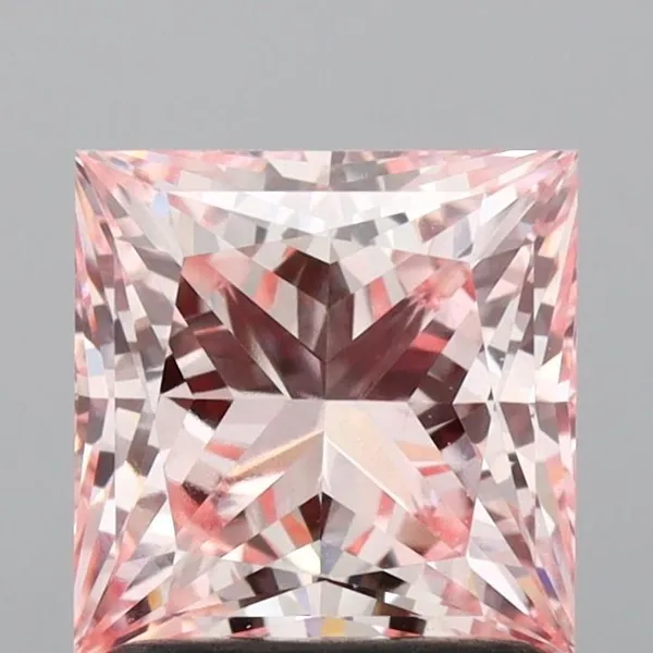 1.55ct PRINCESS Fancy Intense Pink VVS1 Coloured Lab diamond
