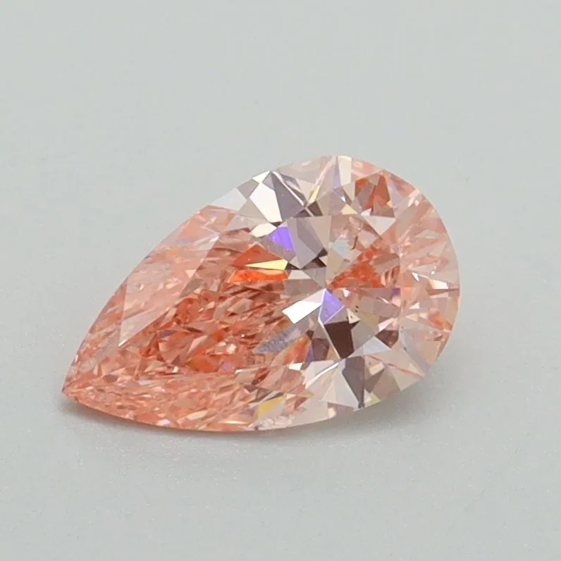 0.70ct PEAR Fancy Intense Pink SI1 Coloured Lab diamond
