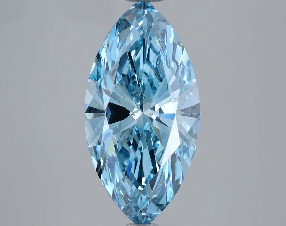 3.00ct MARQUISE Fancy Vivid Blue VS1 Coloured Lab diamond
