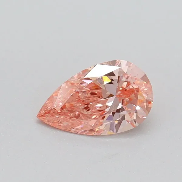 0.51ct PEAR Fancy Vivid Pink SI1 Coloured Lab diamond