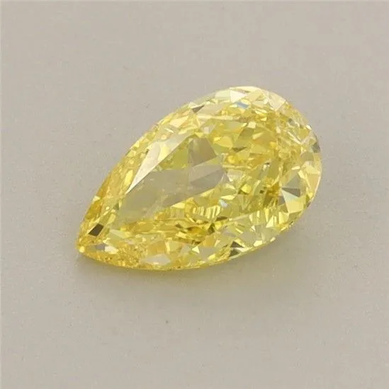 0.53ct PEAR Fancy Vivid Yellow VS2 Coloured Lab diamond