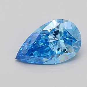 0.6ct PEAR Fancy Vivid Blue VS1 Coloured Lab diamond