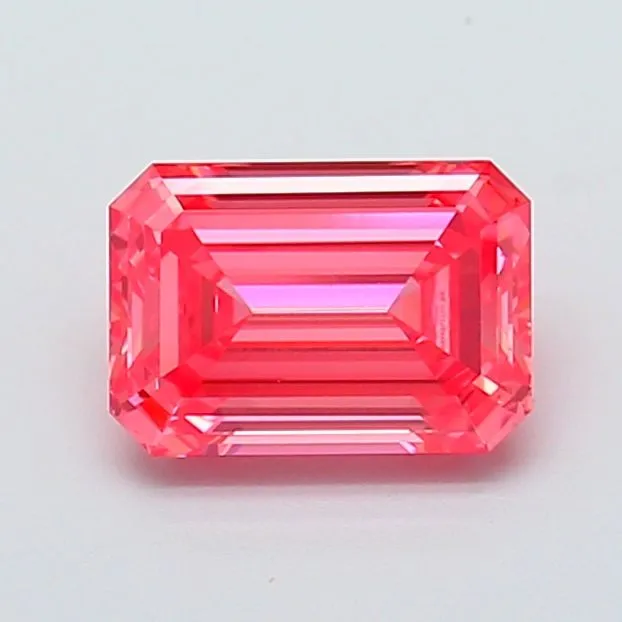 1.35ct EMERALD Fancy Vivid Pink VVS2 Coloured Lab diamond