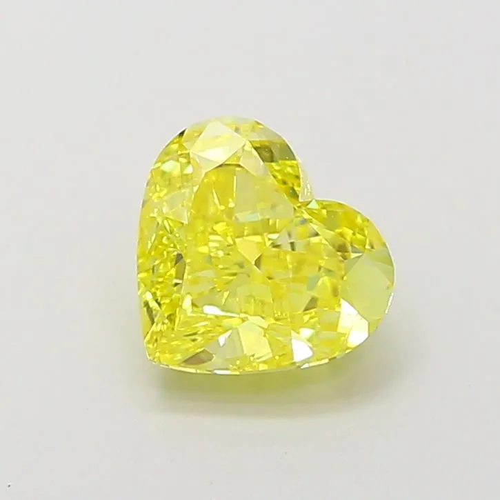 1.35ct HEART Fancy Vivid Yellow VVS2 Coloured Lab diamond