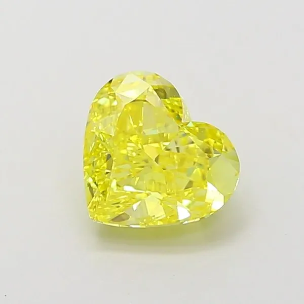 1.35ct HEART Fancy Vivid Yellow VVS2 Coloured Lab diamond