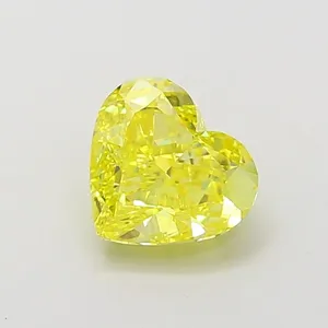 1.35ct HEART Fancy Vivid Yellow VVS2 Coloured Lab diamond