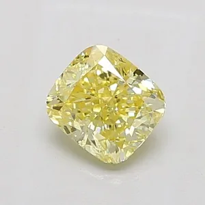 1ct CUSHION Fancy Intense Yellow SI2 Coloured Lab diamond